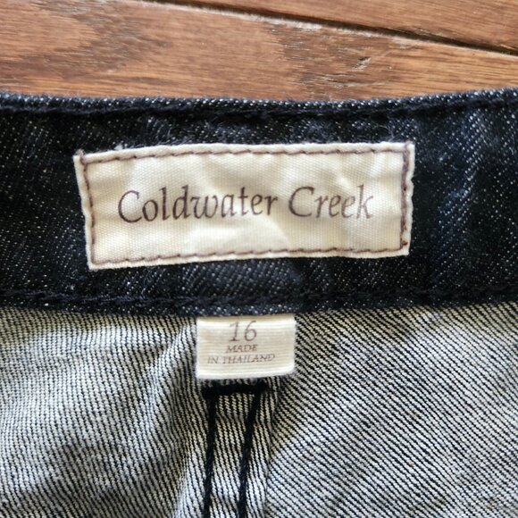 NWT Coldwater Creek Women’s Black Denim Jeans Size 16 Straight Leg Contour Waist - Picture 5 of 11